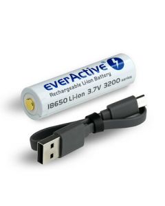 Kjøp 18650 Batteri 3,7V 3200mAh m/innebygd lader for Micro USB hos altitec.no for kr 219,00