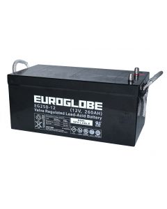 Kjøp 12V 260Ah AGM Batteri EUROGLOBE EG250-12 522x268x220mm hos altitec.no for kr 7 590,00