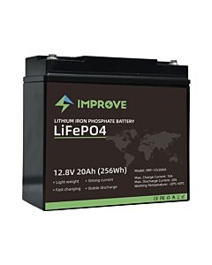 Improve Lithium Batteri 12V 20Ah (LiFePO4) BMS 20A