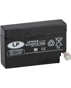 Kjøp 12V 0,8Ah AGM batteri 96x25x62 leveres med plugg hos altitec.no for kr 349,00