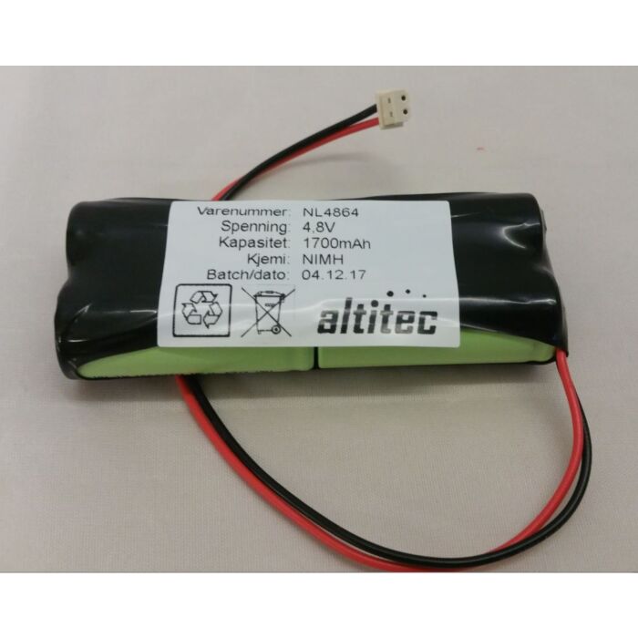 4,8V 1,7Ah NIMH Beghelli nødlysbatteri 415354003