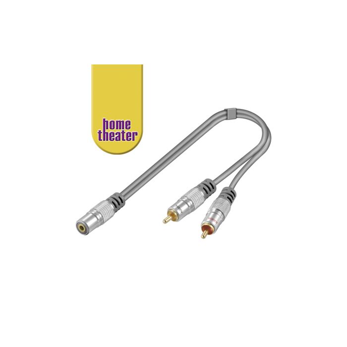 Home Theater Audioadapter 0,15m 3,5mm plugg til 2x RCA plugg