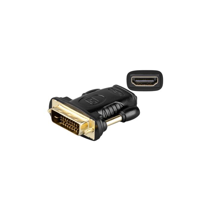 HDMI adapter - HDMI jack til DVI-D plugg (19pin HDMI til 24+1 DVI)