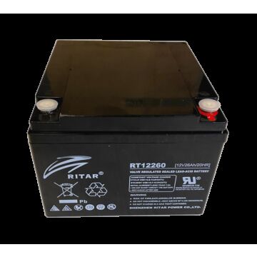 RITAR AGM Batteri 12V 26AH (166x175x125mm) M5