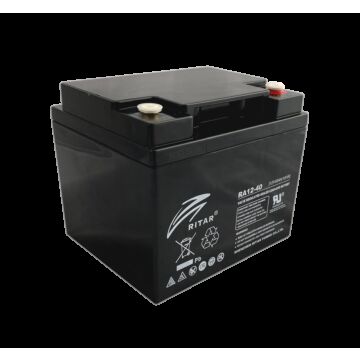 RITAR AGM Deep Cycle Batteri 12V 40Ah (198x166x171mm) Polstilling 5 - Plusspol til hÃƒÂ¸yre