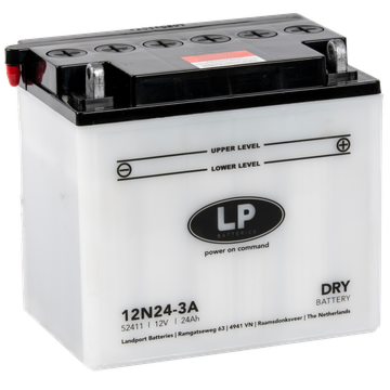 12N24-3A batteri til Gressklipper 12V 24Ah E60-N24-A (185x125x178mm)