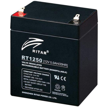 Batteri 12V 5,0Ah AGM 90x70x106 6,3mm Faston