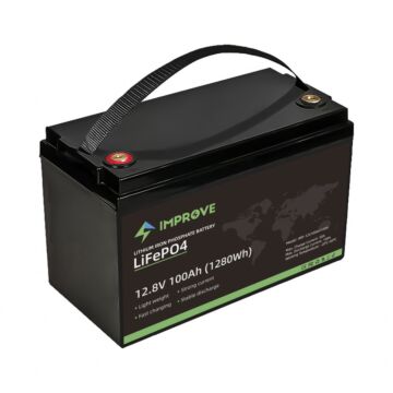 Improve Lithium Batteri 12V 100Ah (LiFePO4) BMS 100A Bluetooth