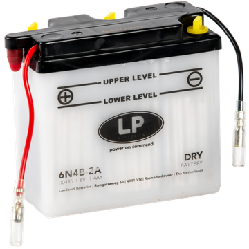 6V Standard 4 Ah 6N4B-2A Syrefylt Blybatteri