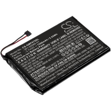 Replacement Battery for Garmin 361-00066-51, Fleet 670 LM TRUCK, Li-Polymer 1500mAh