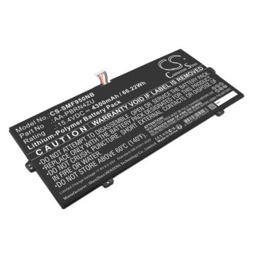 Replacement Battery for Samsung AA-PBRN4ZU, Galaxy Book Flex NP930, NP950, Li-Polymer 4300mAh 15.4V