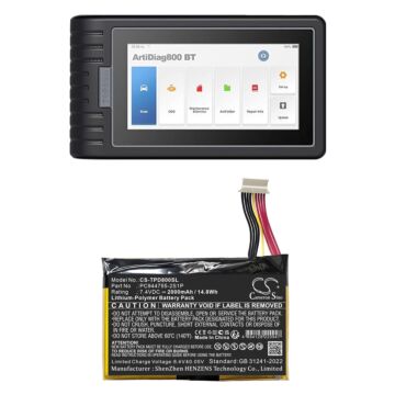 Replacement Battery for Topdon AD800BT OBD2 Scanner, Li-Polymer 2000mAh 7.4V
