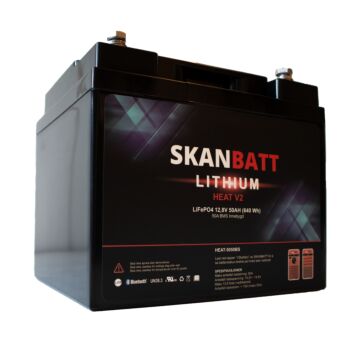 Lithium HEAT Batteri 12V 50Ah 50A BMS (198x166x169mm)
