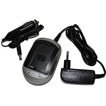 Bil og Nettlader til Panasonic kamera DMW-BLD10, DMW-BLD10E - Input 12VDC / 110-230VAC