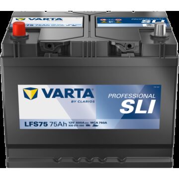 VARTA Fritidsbatteri 12V 75AH 600CCA (260x175x225mm) Polstilling 4 - Plusspol til venstre LFS75