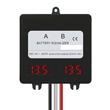 Aktivt Balanse system for 12V batterier i serie til 24V, gir lengre levetid og mer kapasitet