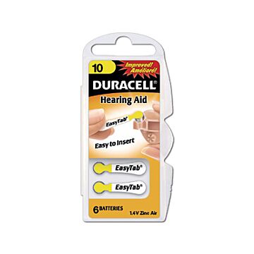 Duracell Høreapparatbatteri 10 EasyTab 1,4v 6-pakning