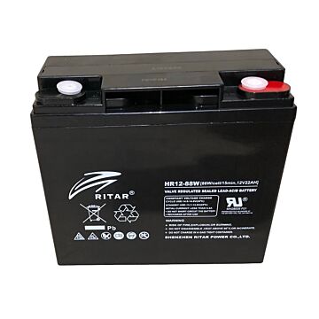 RITAR High Rate AGM Batteri 12V 22AH (181x77x167mm) M5