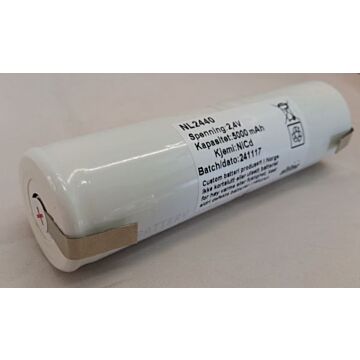 2,4v 4,0Ah nødlysbatteripakke m/ Faston i stav