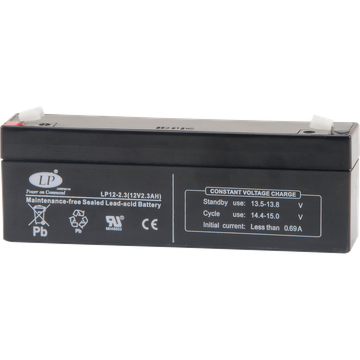 12V 2.3Ah (2,1/2,9Ah) AGM batteri T1 VDS 178x66x35mm