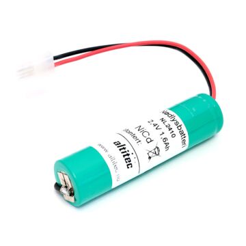 2,4v 1,6Ah nødlysbatteripakke m/ ledning 