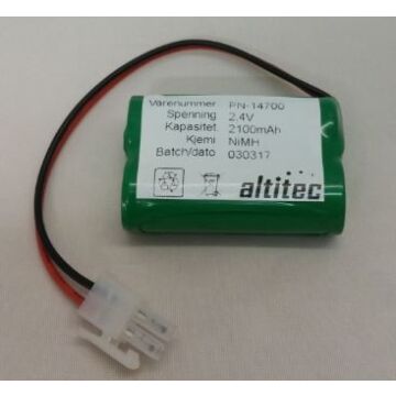 Nødlysbatteri 2,4V 2,1Ah NIMH erstatter Glamox 19596024