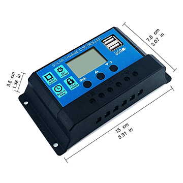 Solcelle regulator PWM 12V/24V 20A