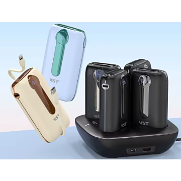 4 in 1 ladestasjon inkl 4x 10000mAh PowerBank 