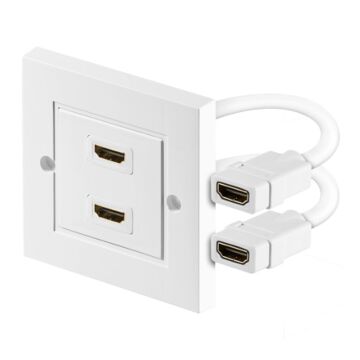 HDMI veggkontakt med 2x HDMI tilkobling (Støtter 3D, 4K og HDCP)