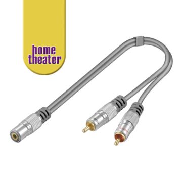 Home Theater Audioadapter 0,15m 3,5mm plugg til 2x RCA plugg