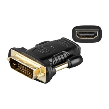 HDMI adapter - HDMI jack til DVI-D plugg (19pin HDMI til 24+1 DVI)
