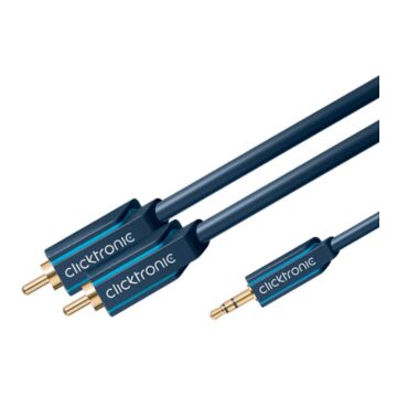 Clicktronic 3m 3,5mm Minijack til 2xRCA audiokabel