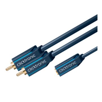Clicktronic 3,5mm Han-Minijack til 2 x Hun-RCA adapter