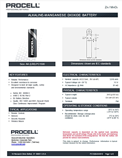 AA Duracell Procell 1,5V Alkalisk Batteri  LR06 10pk