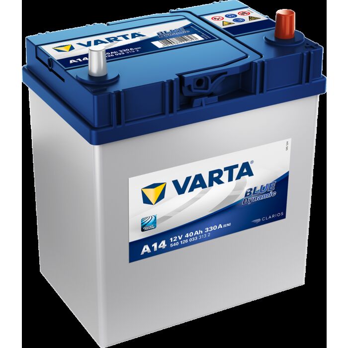 VARTA Blue Dynamic Batteri 12V 40AH 330CCA (187x127x200/227mm) Polstilling 5 - Plusspol til hÃƒÂ¸yre A14
