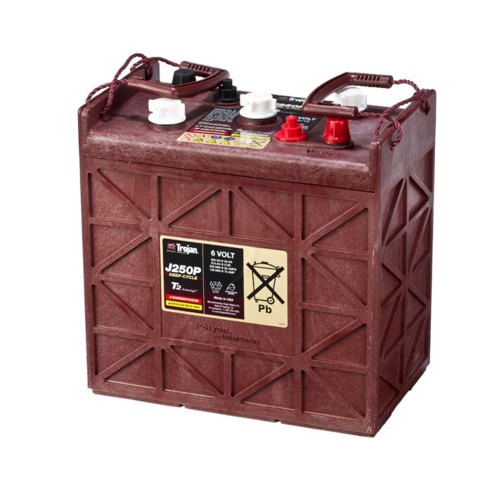 TROJAN Deep Cycle Traksjonsbatteri 6V 250AH (296x176x293mm) Polstilling 5 - Plusspol til hÃƒÂ¸yre