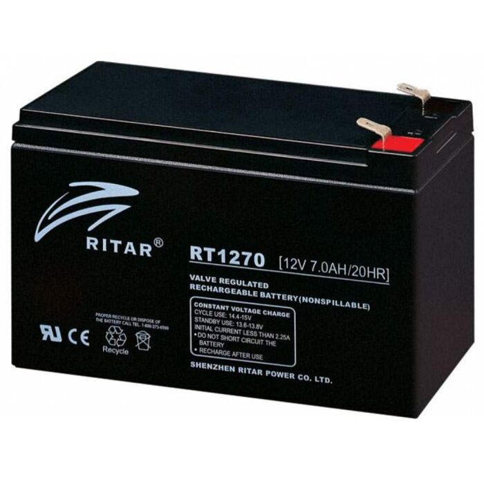 AGM Batteri 12V 7Ah Standard 151x65x100 Faston F1 4,8mm
