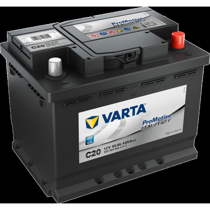 VARTA Promotive HD Batteri 12V 55AH 420CCA (242x175x190/190mm) Polstilling 5 - Plusspol til hÃƒÂ¸yre C20