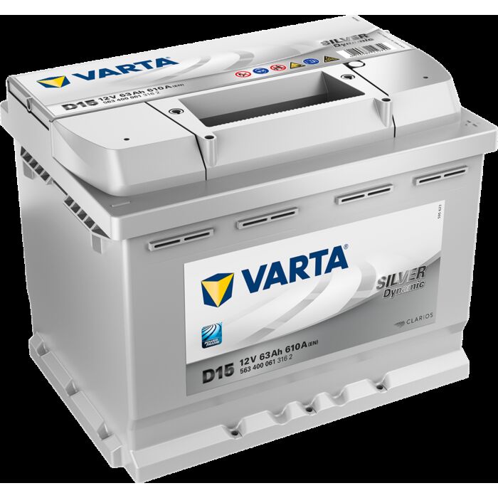 VARTA Silver Dynamic Batteri 12V 63AH 610CCA (242x175x190/190mm) Polstilling 5 - Plusspol til hÃƒÂ¸yre D15