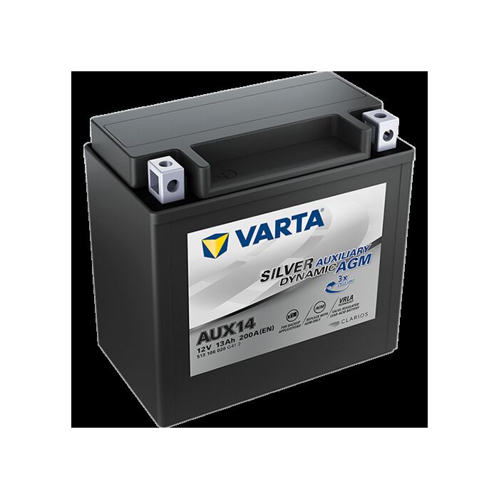 VARTA AGM AUX Batteri 12V 13AH 200CCA (150x87x146mm) Polstilling 4 - Plusspol til venstre AUX14 (513106 )