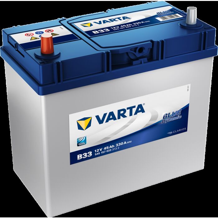 VARTA Blue Dynamic Batteri 12V 45AH 330CCA (238x129x200/227mm) Polstilling 4 - Plusspol til venstre B33
