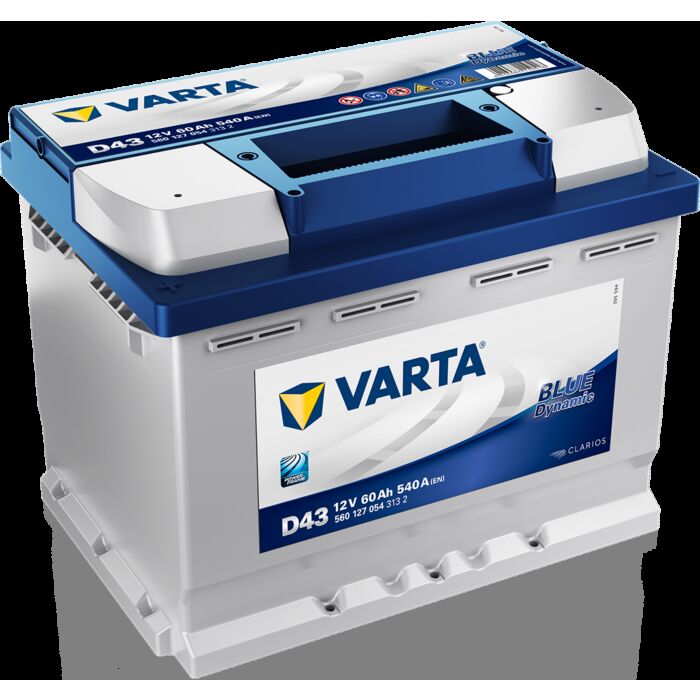 VARTA Blue Dynamic Batteri 12V 60AH 540CCA (242x175x190/190mm) Polstilling 4 - Plusspol til venstre D43