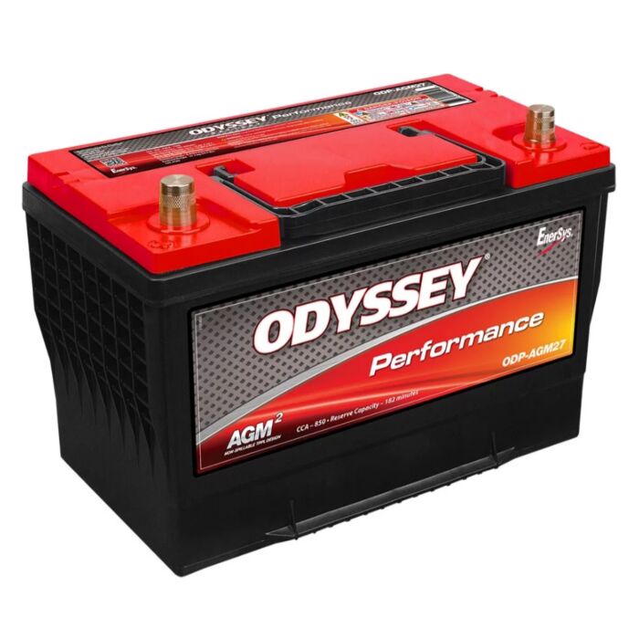 ODYSSEY ODP-AGM27 AGM Batteri 12V 85AH 850CCA (316x172x225mm) Polstilling 4 - Plusspol til venstre