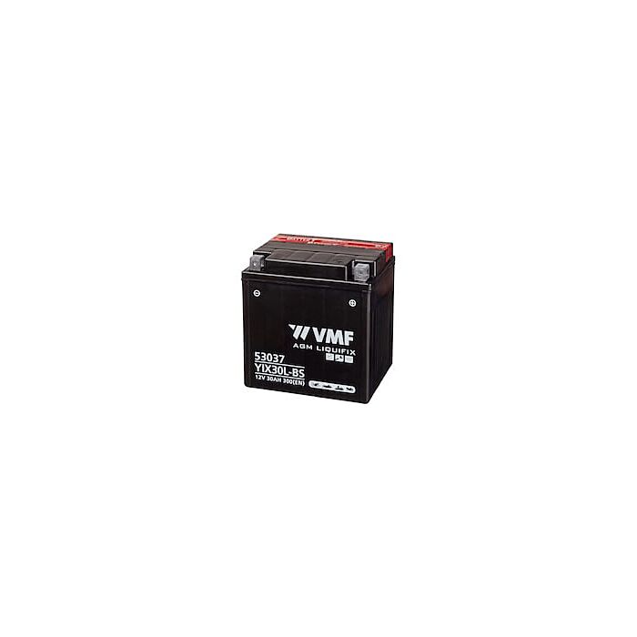 VMF MC Batteri 12V 30AH 370CCA (166x126x175mm) Polstilling 5 - Plusspol til hÃƒÂ¸yre YIX30L-BS