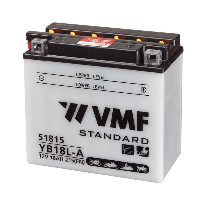 VMF MC Batteri 12V 18AH 215CCA (182x92x164) Polstilling 5 - Plusspol til hÃƒÂ¸yre | YB18L-A