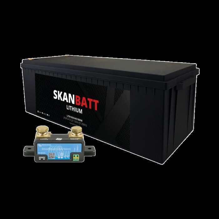SKANBATT Lithium Batteri 48V 100AH 100A BMS (640x245x220mm) IP67 - Med Bluetooth - NYHET! (kan forhÃƒÂ¥ndsbestilles)