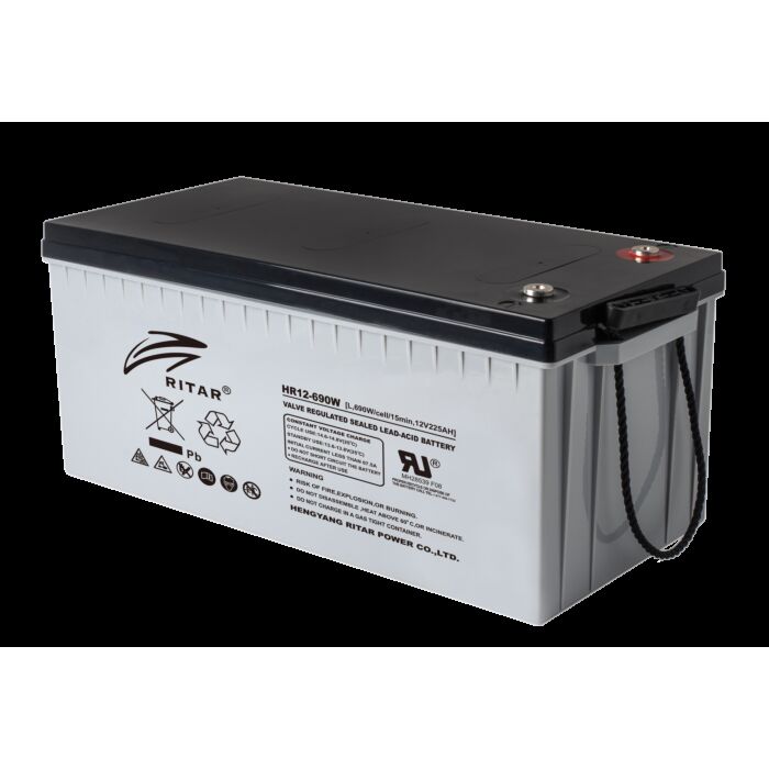 RITAR High Rate AGM Batteri 12V 210AH C10 (522x240x224) + hÃƒÂ¸yre