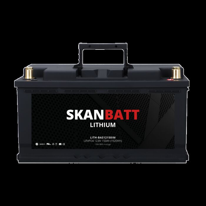 SKANBATT Lithium Batteri 12V 150AH 150A BMS (352x174x190mm) - NYHET (kan forhÃƒÂ¥ndsbestilles)