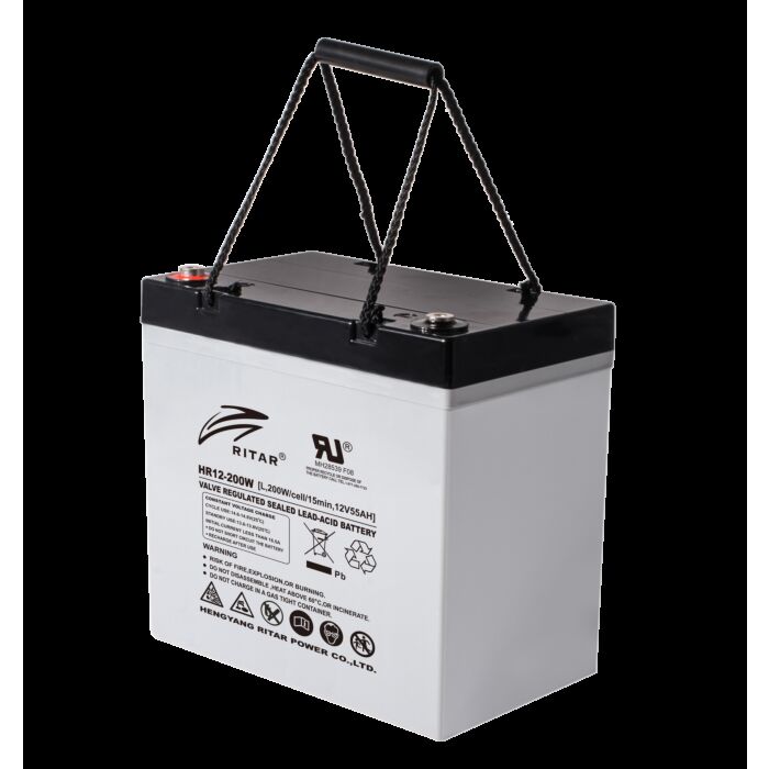 RITAR High Rate AGM Batteri 12V 55AH (229x138x216mm) M6