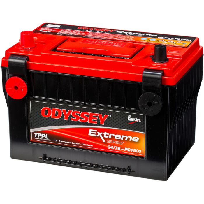ODYSSEY 34/78 PC1500 AGM Batteri 12V 68AH 850CCA (276x172x200mm) Polstilling 4 - Plusspol til venstre (sidepoler)